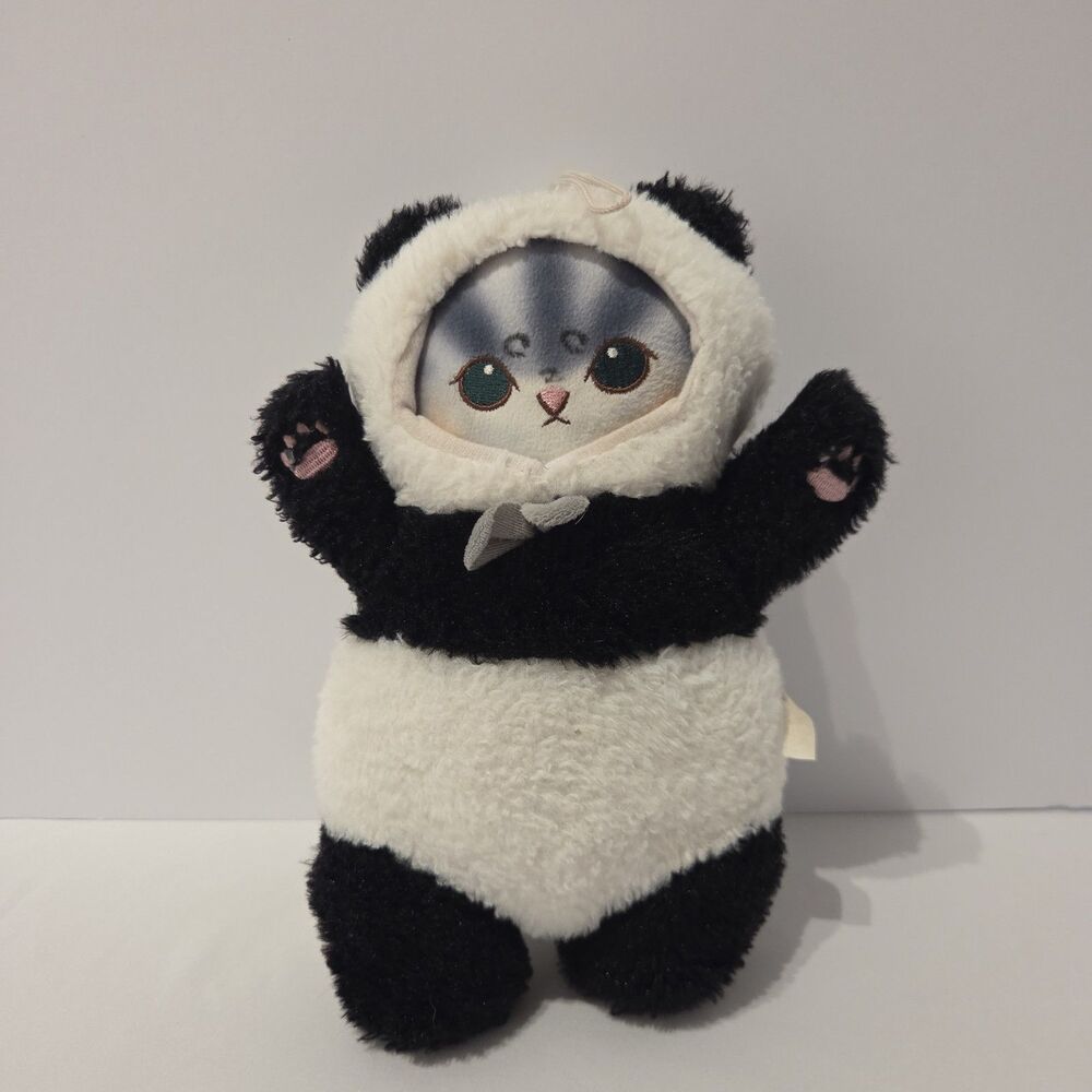 Mofusand Panda Kitten Plush Grey Black White Cat Stuffed Animal 9"